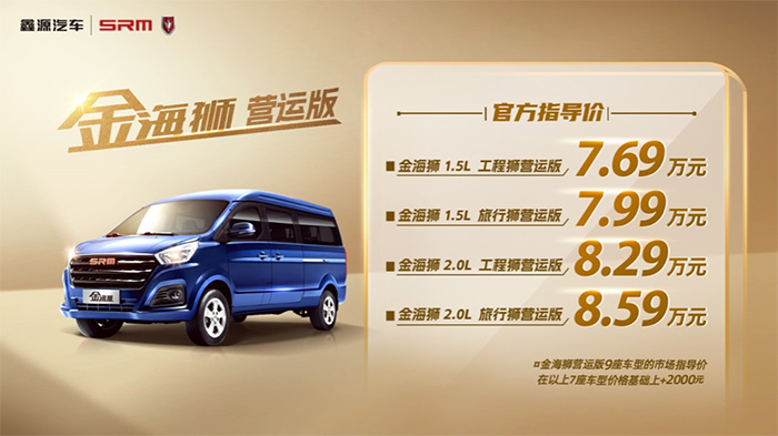 金海獅營運(yùn)版正式上市，官方售價7.69萬元起 助力高效出行，鑫源汽車金海獅營運(yùn)版正式上市